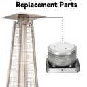 Patio Heater Burning Net Emitter Screen and Base, Pyramid Heater Replacement Parts, 304 Stainless Steel Burner Emitter Screen & Base, 4-Sided Glass Tube Outdoor Heaters Replacement Accessories in Fall