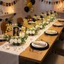 Yunsailing 8 Set 2026 Graduation Centerpiece Class of 2026 Table Photo Display Stand Decor with 8 Hoop Centerpiece 16 Toppers 48 Artificial Flowers and Leaves for Grad DIY Craft Party(Gold and White)