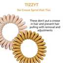 TIZZYT Hair Ties, 18 Count - Vintage matte color Spiral Hair Ties, No Crease, Suitable For Women And Children With Thick Or Thinning Hair