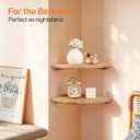 Gieanoo Corner Wall Shelf,12inch Solid Oak Wood Floating Corner Shelf with Wire Hole Corner Wall Storage Display Shelves for Living Room Bedroom Bathroom Kitchen