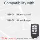 SUPALAND Smart Key Fob Keyless Entry Fits for Honda Accord Insight 2018-2022 (FCC ID:CWTWB1G0090 P/N:72147-TVA-A01) Remote Control Key Replacement 5 Button