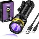 UV Flashlight Black Light, USB-C Rechargeable 395nm Blacklight Mini, Portable Handheld Powerful LED Ultraviolet Lights Flashlights, for Resin Curing, Uranium Glass, Pet Dog Urine Detection