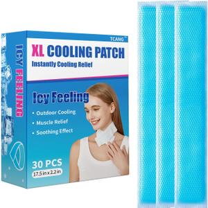 30 Packs Instant Cooling Ice Packs for Outdoor Activities Summer Heat Relief - Large Disposable Cooling Patches for Neck Body, Camping Hiking Sports, Instant Temperature Drop