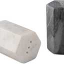 GoCraft Salt and Pepper Shakers Set | Handcrafted White & Black Marble Spice Shakers for Kitchen & Dining Table | Elegant Seasoning Dispenser | Heavy & Durable Stone Salt Pepper Holders (weighs 1 lbs)