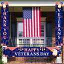 Veterans Day Decorations Set Blue Veterans Day Fence Banner Porch Banner Kit Patriotic Door Banner Decorations Thank You Veterans Happy Veterans Day Party Banner Decor Supplies