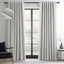 Topfinel Grey Beige Linen Blackout Curtains 84 Inch Long for Bedroom Living Room, Greige Gray Pinch Pleat Back Tab Gothic Moody Viral Drapes Mordern Boho Curtains for Window Dining Room 7 FT
