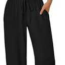 Trendy Queen 2 Piece Matching Summer Sweatsuit Lounge Set Womens Wide Leg Pants Side Ruching Crop Top Sets, Small