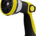 ALMA Garden Hose Nozzle Sprayer with THUMB CONTROL ON OFF VALVE - 10 Spray Pattern Garden Hose Sprayer Nozzle - Perfect Water Hose Nozzle for Outdoor - Hose Head Attachment Gun Handle Nozzles Yellow