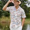 Vytroon Men's Hawaiian Shirts Wrinkle Free Short Sleeve Button Down Tropical Beach Vacation Shirt (XXXL)