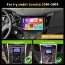 for Hyundai Sonata 2010-2015 Android Car Stereo with Wireless Carplay, 8 Core 4+64GB 9 Inch IPS Touchscreen Car Radio 59UI GPS Navigation WiFi 32EQ DSP Backup Camrea