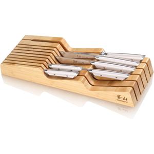 Cangshan HELENA Series German Steel Forged 7-Piece In-Drawer Knife Set (White), 18.3-Inch