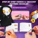 2 x Crochet Kit for Beginners, Crochet Starter Kit with Step-by-Step Video Tutorials, Crochet Animal Kits for Adults, DIY Craft Supplies,Death Cat(40%+ Yarn)