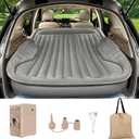 Self-Inflating SUV Air Mattress with Built in Electric Pumpcar air Mattress with Pillow for TrunkPortable car Mattress for Travle and Camping, Light Gray