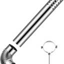 Blulu Stainless Steel Direct Vent Pipe Kit for Tankless Water Heater of 3" Od Elbow and 3" Od x 19.7 Length Horizontal Termination Pipe with Chimney Rain Cap and Clip for Water Heater and Ductwork