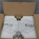 Milk Glass Semi Flush Mount Ceiling Light, Modern Gold Light Fixture, Mid-Century Hexagonal Close to Ceiling Lamp, Small Chandelier for Hallway Entryway Foyer Closet Bedroom, 2 Pack