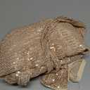 Anna-Kaci Womens Shiny Sequin Party Cropped Strapless Bandeau Stretch Tube Top (Small-Medium, Champagne Gold)