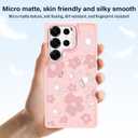 casesszoone for Samsung Galaxy S25 Ultra Flower Case with Kickstand, Compatible with MagSafe, Built-in Camera Ring Stand, Magnetic Translucent Matte Frosted Slim Cover for Girls Women, Pink Floral