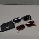 miyya Old Money Polarized Oval Sunglasses  2025 Edition, UV400 Protection, Feather-Light Fit & Trendy Colors (Apricot/Dark Blue)