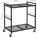 Computer Tower Stand, PC Tower Stand Metal Rolling Cart Holds up to 40lbs, 2 Tier Mobile Printer Stand with Storage Under Desk for Home & Office, Black