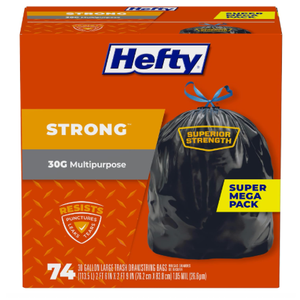 Hefty Strong Super Mega Pack 74 Bags Black Garbage bags