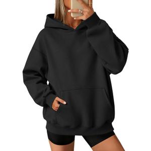 ATHMILE Womens Oversized Hoodies Fleece Sweatshirts Long Sleeve Sweaters Pullover Fall Clothes with Pocket (Small, Black)