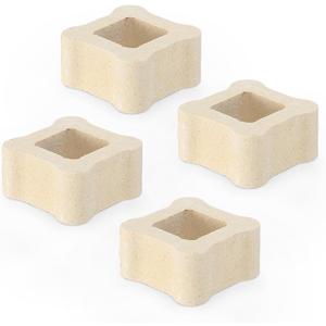 Nuanchu 4 Pack Kiln Post High Alumina Kiln Posts Square Ceramic Shelf Supports for High Temperature Kilns Sturdy Firing Posts (0.5 x 1 Inch)