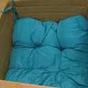 Outdoor Chair Cushions Set of 2, 42x21x4 Inch Patio Cushion for Dining/Rocking Chairs, High Back Soft Seat Pad with Ties, Indoor Outside Use, Fade-Resistant & Waterproof, Lake Blue