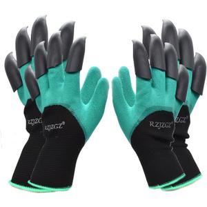 RZJZGZ 2 Pairs Garden Gloves with Claws for Women and Men Both Hands Gardening Work Gloves Garden Gloves Yard Work Safe Gloves for Easy Digging Planting
