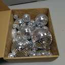 54 Pcs Mini Silver Disco Balls  Hanging Mirror Ornaments for Party, Wedding, Christmas Supplies