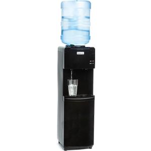 Igloo Top Loading Water Cooler Hot & Cold Dispenser Sleek Black, Holds 3 & 5 Gallon Jugs, Child Safety Lock for Homes, Kitchens, Offices, Dorms