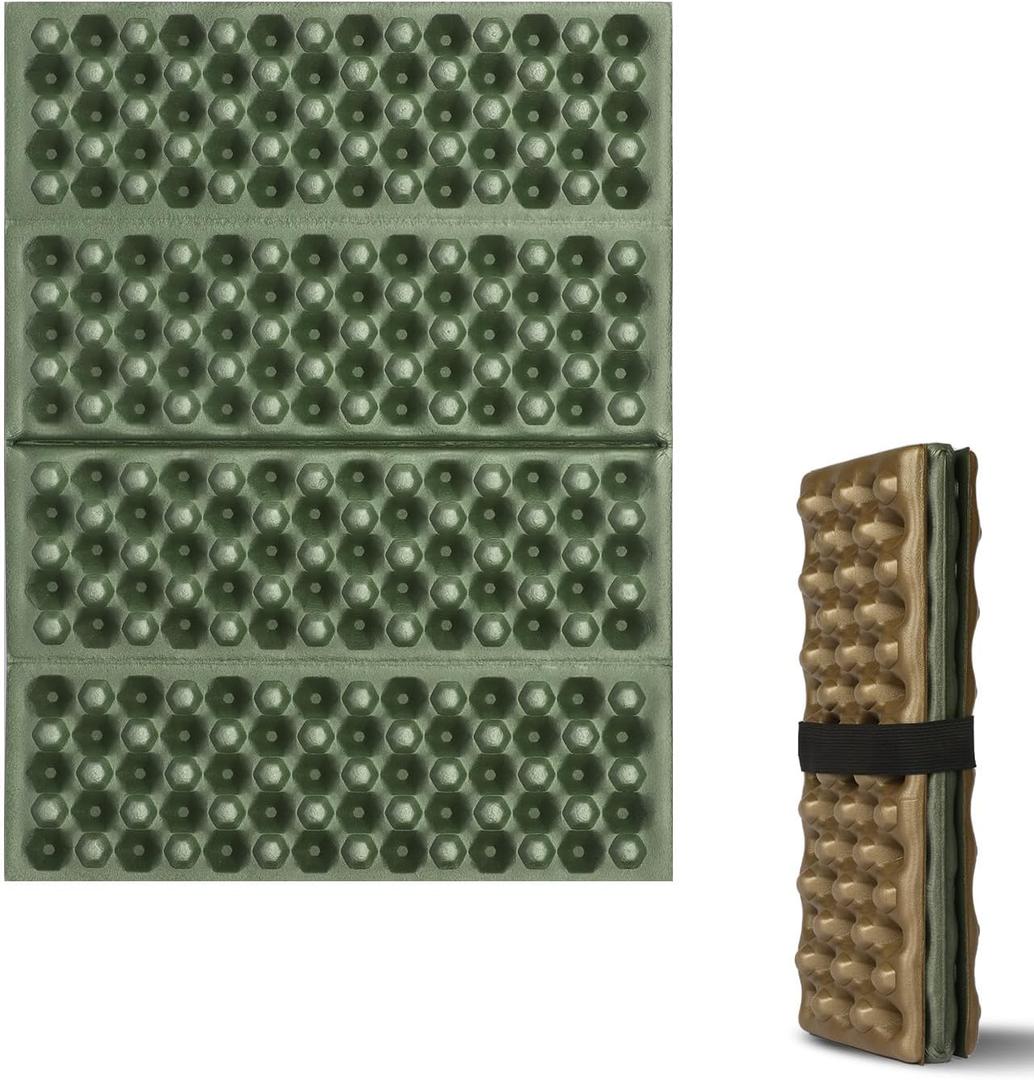 FOCHIER F Stadium Seat Pad, Camping Foam Pad, Foldable Z Stadium Seat Cushion Insulated Sitting Pad for Camping Backpacking Stadium Outdoor Picnic, Hiking, Mountaineering,Bleachers (Army Green 1pc)