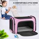 Henkelion Large Cat Carriers Dog Carrier Pet Carrier for Large Cats Dogs Puppies up to 25Lbs, Big Dog Carrier Soft Sided, Collapsible Travel Puppy Carrier - Large - Pink