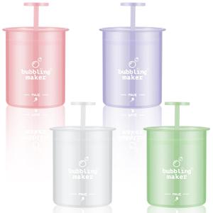 Maitys Set of 4 Face Foam Maker Facial Cleansing Tool Face Wash Deep Cleanser Foamer Convenient Facial Skincare Whip Maker Travel Household Quick Cleansing Tool for Face Wash Skin Care