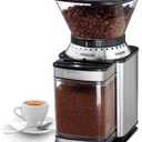 Cuisinart Coffee Grinder, Electric One-Touch Automatic Burr Coffee Grinder with 18-Position Grind Selector, Cup Size Selector for 4  18 Cups, DBM-8P1, Black Stainless