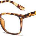Jcerki Myopia glasses -1.50 Distance nearsighted glasses Leopard Print Frame Unisex Glasses
