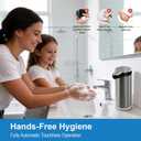 Automatic Soap Dispenser Touchless - 350ml 304 Stainless Steel, 0.25s Fast Activation, IPX5 Waterproof, 5000+ Uses per Charge, 4-Speed Foaming Soap Dispenser, Type-C Charging for Kitchen & Bathroom