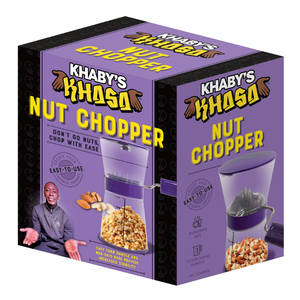 Khaby Lame Manual Nut Chopper Grinder, Easy to Use Crank, Dishwasher Safe, Includes Non-Skid Base