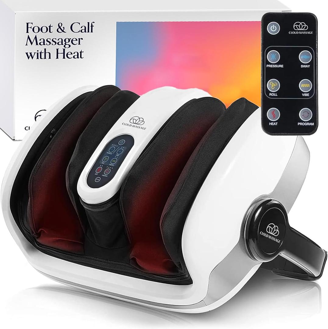 Cloud Massage Shiatsu Foot Massager with Heat  Deep Kneading for Pain Relief  Perfect for Fathers Day, Circulation & Relaxation  Ideal for Plantar Fasciitis, Neuropathy & Arthritis