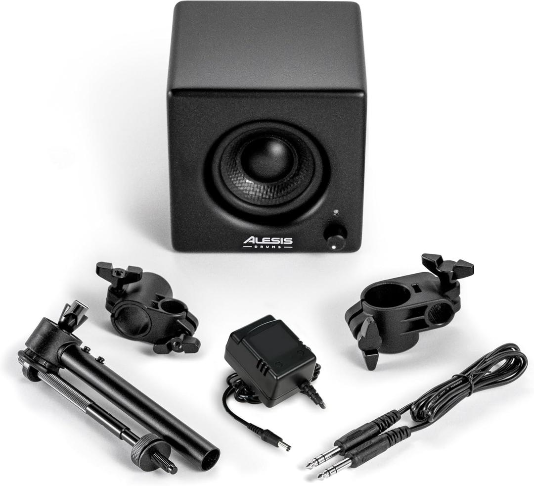 Alesis Nitro Amp 70W 3" Compact Electric Drum Monitor Speaker for Practice and Lessons, Rack-Mountable with Clamps Included (3 inch Woofer)
