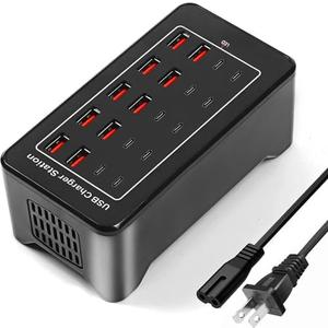 USB C Charger Block 100W USB C Charging Station, 20Port (20A) Multiple Charging Hub Desktop 10 Port USB Charger Compatible for Apple iPhone, iPad, Samsung, Pixel, Cell Phone, Tablets, Office Home Use