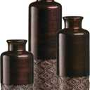 Creative Scents Dublin Brown Vases - Set of 3 Vases - Table Centerpieces for Dining Room, Kitchen Dcor, Home Decor for Your Living Room, Dining Room, Bedroom, Office, Entry Table or Shelf Decor