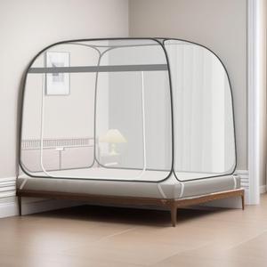PARFINER Mosquito Net for Patio Bed Tent King Size Portable Mosquito Netting (87 * 79 Inch Grey)