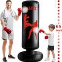 Freestanding Punching Bag for Adults with Gloves, Kick Boxing Bag with Stand for Adults, Blow up Punching Bag for Kids 12-14