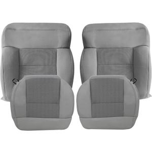 FZJDSD Flint Gray Cloth Driver & Passenger Bottom & Top Lean Back Replacement Seat Covers Compatible with Ford F150 XLT 2004 2005 2006 2007 2008