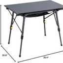 Portal Outdoor Folding Portable Picnic Camping Table with Adjustable Height Aluminum Roll Up Table Top Mesh Layer, Dark Gray, Large-35.4"L x 20.9"W