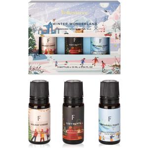 Folkulture Christmas Essential Oils | Pack of 3 Essential Oil Set for Diffusers for Home, Aromatherapy, Christmas Gifts | White Woods, Cashmere, Lavender Scents  Winter Wonderland