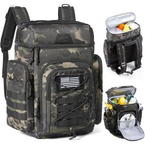 TOURIT 30L (42 Cans) Tactical Cooler Backpack  Military-Grade Insulated Back Pack with 16H Ice Retention, Leakproof Multi-Pocket Cooler Bag for Camping & Hiking, Featuring DIY Hook & Loop Panel (Frost Ops Camo)