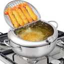 Deep Fryer Pot,Oxydrily Japanese Tempura Deep Fryer Stainless Steel Frying Pot With Thermometer