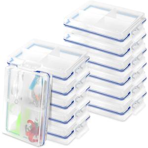 12 Pcs Mini Fishing Tackle Box Waterproof Small Tackle Box Organizer Small Fly Fishing Box Small Fishing Tackle Box Organizer with Dividers for Hook Flies Beads Crappie Lures 4In2.5In1In