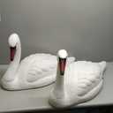 Geetery 2 Pcs Swan Decoy Pond Floating Decoration Plastic Lifelike Goose Floating Decoys Garden Pond Decoration for Fields Float on The Water Pool Garden Accessories, White